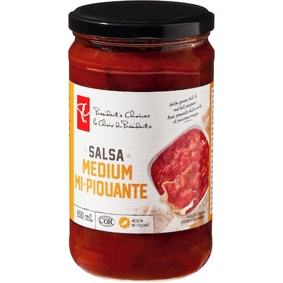 le Choix du Président Salsa mi-piquante 650 ml, 0,85 $/100ml