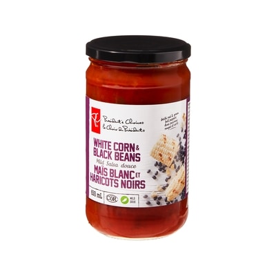 President's Choice White Corn and Black Beans Mild Salsa 650 ml, $0.77/100ml