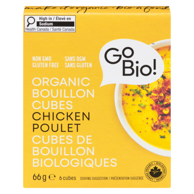 Go Bio Cubes de bouillon de poulet biologique 66 g, 6,35 $/100g