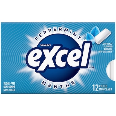 Excel Gomme à la menthe 12x12.0 ea, 0,10 $/1ch