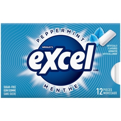 Wrigley's Excel Peppermint Flavoured Sugar Free Chewing Gum, 12 Pieces, 1 Pack 12 ea, $1.99/1ea