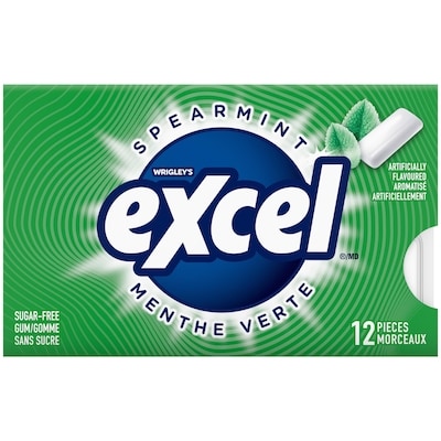 Wrigley’s Menthe verte, gomme à mâcher sans sucre 12 ea, 1,99 $/1ch