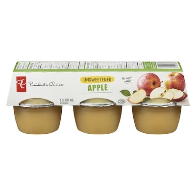 President's Choice Unsweetened Apple Sauce 6x100.0 ml, $0.50/100ml