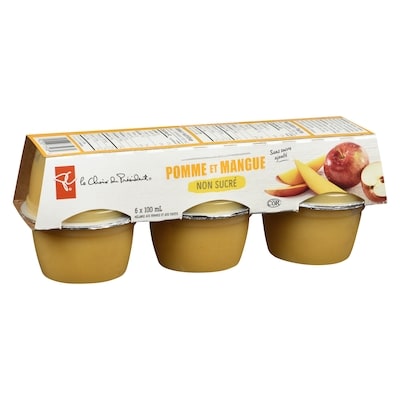 Compote de pommes non sucrée, pommes et mangues