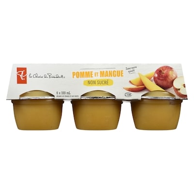 Compote de pommes non sucrée, pommes et mangues