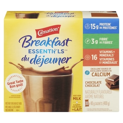 Carnation Breakfast Essentials, Breakfast Drink Mix, Chocolate 10x40.0 g, $2.00/100g