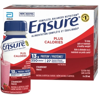 Ensure Plus Calories, Nutritional Supplement Shake, Strawberry 6x235.0 ml, $1.17/100ml
