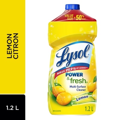 Lysol Nettoyant tout-usage, À verser, Citron, Nettoyant multi surface 1.2 l, 0,33 $/100ml