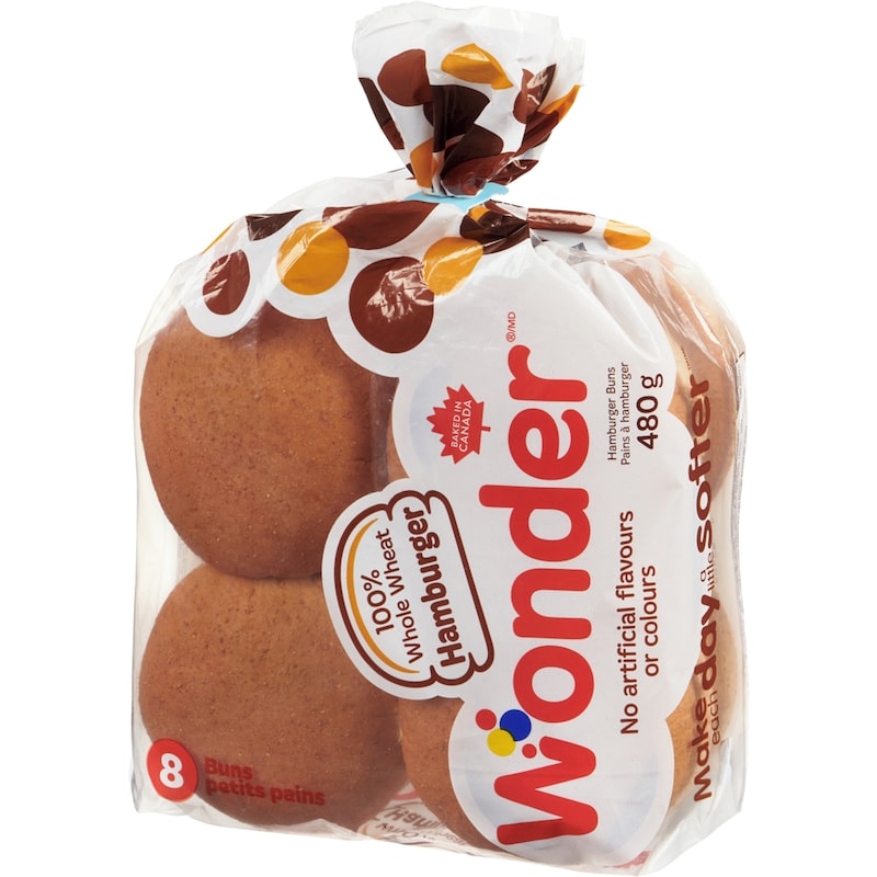 100% Whole Wheat Hamburger Buns 8pk