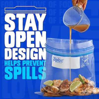 Ziploc Freezer Bags Medium, with Stay Open Technology - 19 ea