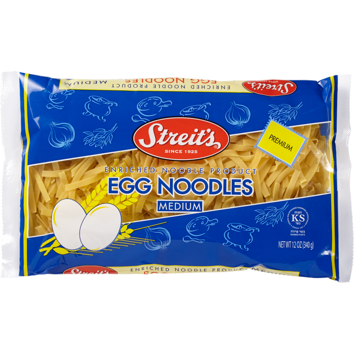 Streits Nouilles enrichies aux œufs moyennes casher 340 g, 1,76 $/100g