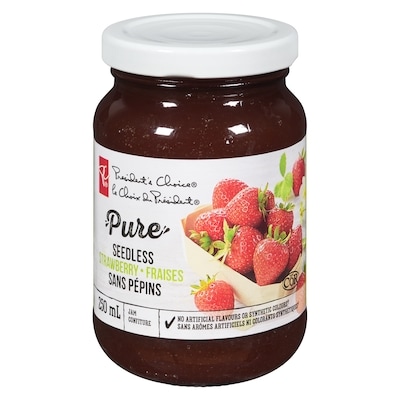 President's Choice Pure Seedless Strawberry Jam 250 ml, $2.00/100ml