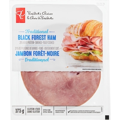 President's Choice Traditional Black Forest Ham 175 g, $39.94/1kg $3.99/100g