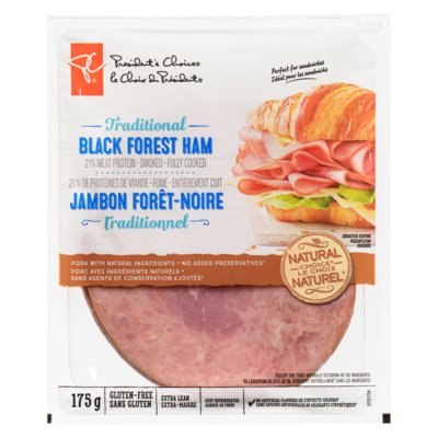 President's Choice Traditional Black Forest Ham 175 g, $34.29/1kg $3.43/100g