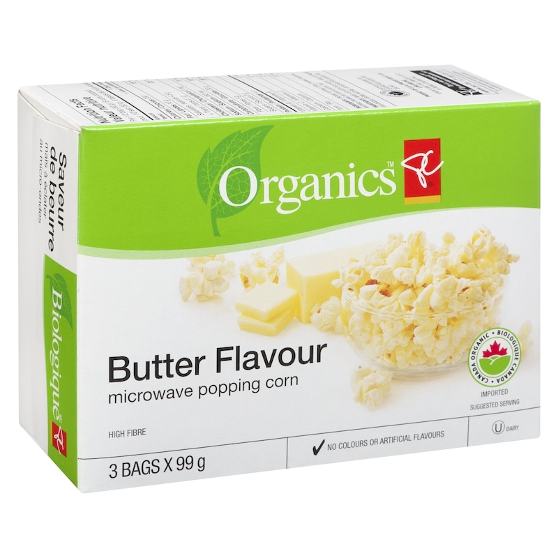Organic Microwave Popcorn, Butter