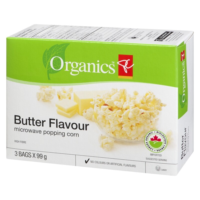 Organic Microwave Popcorn, Butter