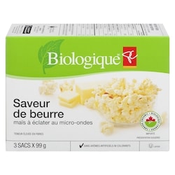 PC Biologique Maïs À Éclater Au Micro-Ondes Beurre 297 g, 1,52 $/100g