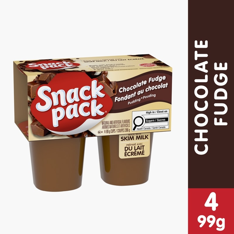 Snackpack Chocolate Fudge Pudding - 4x99.0 g | Fortinos