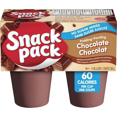 Snackpack Snack Pack, Pudding, No Sugar Added Chocolate 4x99.0 g, $0.88/100g