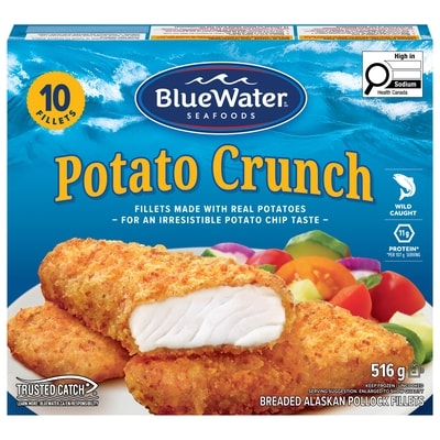 BlueWater Seafoods Potato Crunch Fillets 516 g, $1.74/100g
