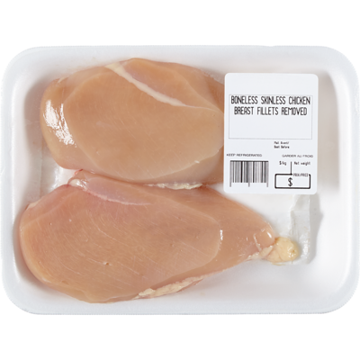 null Chicken Breast Boneless Skinless, Tray Pack $23.79/1kg $10.79/1lb
