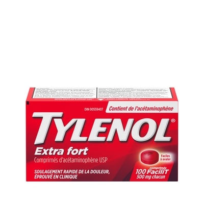 Tylenol Comprimés faciles à avaler extra forts 500 mg 100 ea, 0,14 $/1ch
