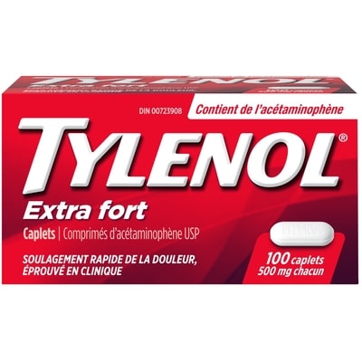 Tylenol Caplets 500 mg 100 ea, 0,14 $/1ch