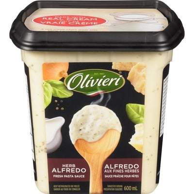 Olivieri Pasta Sauce, Alfredo Herb 600 ml, $1.33/100ml