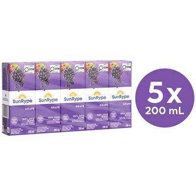 SunRype Grape Juice Boxes 5x200.0 ml, $0.28/100ml