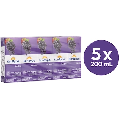 SunRype Boîtes de jus de raisin 5x200.0 ml, 0,28 $/100ml