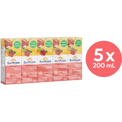 SunRype Boîtes de jus Fraise et banane 5x200.0 ml, 0,28 $/100ml