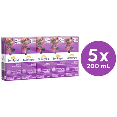 SunRype Boîtes de jus de baies sauvages 5x200.0 ml, 0,28 $/100ml