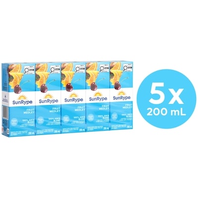 SunRype Fruit Medley Juice Boxes 5x200.0 ml, $0.28/100ml