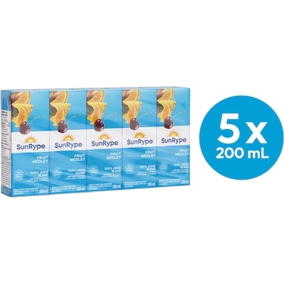 SunRype Fruit Medley Juice Boxes 5x200.0 ml, $0.28/100ml