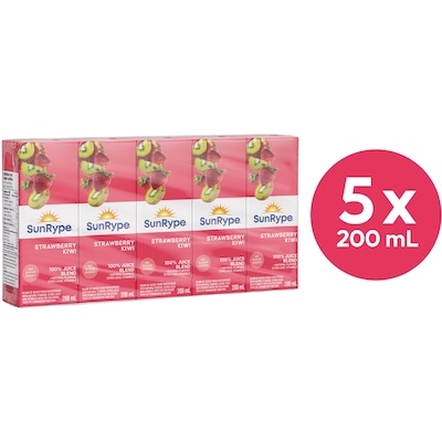 SunRype Strawberry Kiwi Juice Boxes 5x200.0 ml, $0.28/100ml