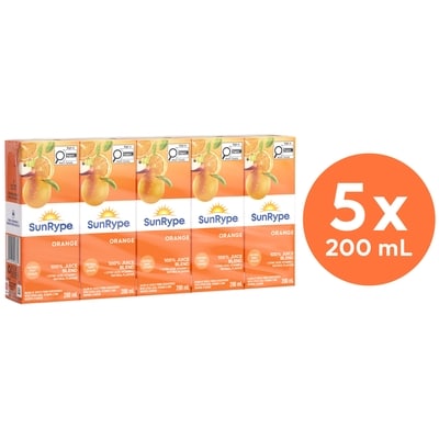 SunRype Orange Juice Boxes 5x200.0 ml, $0.28/100ml