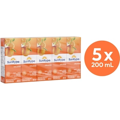 SunRype Orange Juice Boxes 5x200.0 ml, $0.28/100ml
