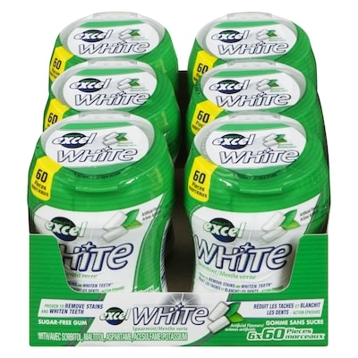Wrigley’s Gomme sans sucre White, menthe verte 6x1.0 ea, 4,08 $/1ch