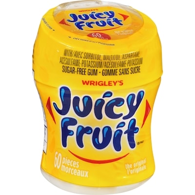 Wrigley's Juicy Fruit Fruit Flavoured Chewing Gum, 60 Pieces, 1 Bottle 83 g