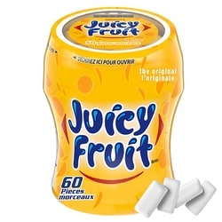 Wrigley's Juicy Fruit Fruit Flavoured Chewing Gum, 60 Pieces, 1 Bottle 83 g