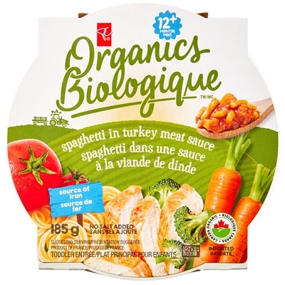PC Biologique Spaghetti Et Sauce À La Dinde 185 g, 1,62 $/100g