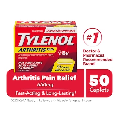 Tylenol Arthritis Pain, Fast & Long Lasting 50 ea, $0.24/1ea