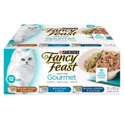 Purina Fancy Feast Gourmet Food Wet Cat Food Assorted Variety Pack 12 Count 12x85.0 g, $1.27/100g