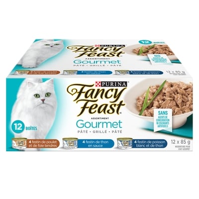 Purina Assortiment Gourmet, Nourriture Humide pour Chats Fancy Feast 12x85.0 g, 1,27 $/100g