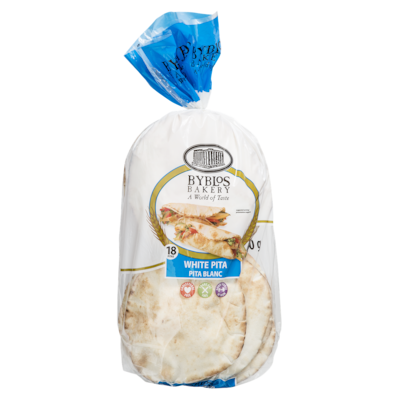Byblos Pains pita blancs 900 g, 0,67 $/100g