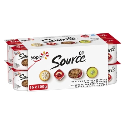 Yoplait Yogourt traditionnel onctueux Source 0 %, saveurs variées, sans sucre ajouté 16x100.0 g, 0,47 $/100g