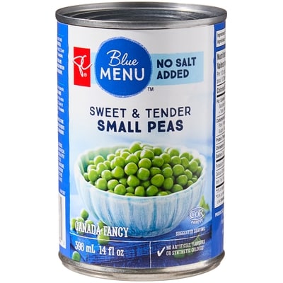 PC Blue Menu Peas, Small 398 ml, $0.44/100ml