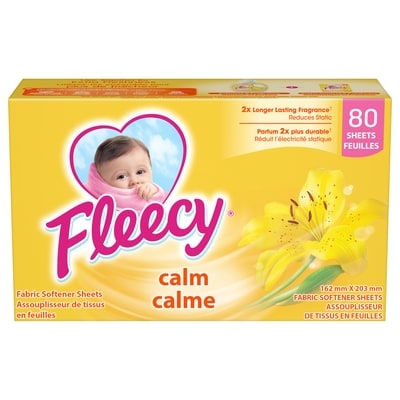 Fleecy Aroma Therapy Fabric Softener Dryer Sheets, Calm, 80 Sheets 1 ea, $9.36/100ea