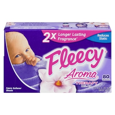 Fleecy Aroma Therapy Fabric Softener Dryer Sheets, Relax, 80 Sheets 1 ea, $9.99/100ea