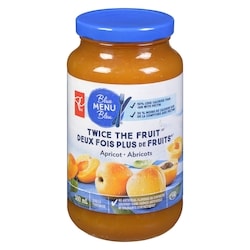 PC Menu Bleu Tartinade Deux fois plus de fruits, abricots 500 ml, 1,50 $/100ml
